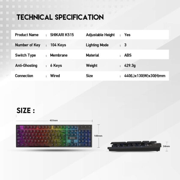 Fantech Shikari K515 Gaming Keyboard - Image 5