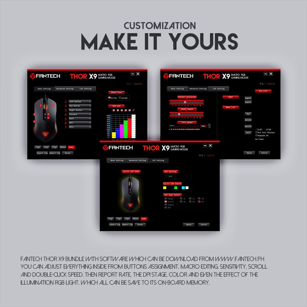 Fantech THOR X9 Gaming Mouse - Image 5