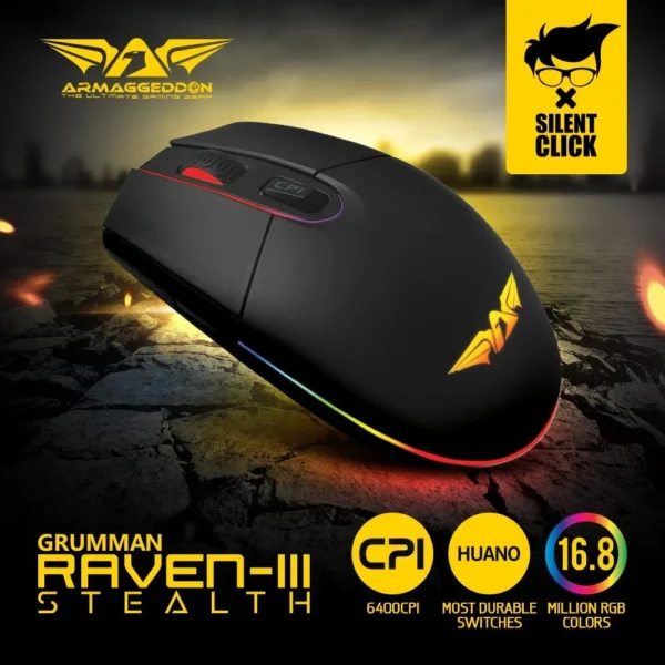 Armaggeddon Raven III Stealth Gaming Mouse