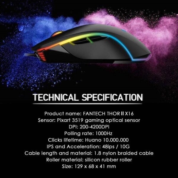Fantech THOR II X16V2 Macro RGB Gaming Mouse - Image 4