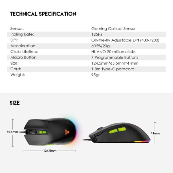 Fantech VX6 Phantom II Macro RGB Gaming Mouse - Image 2