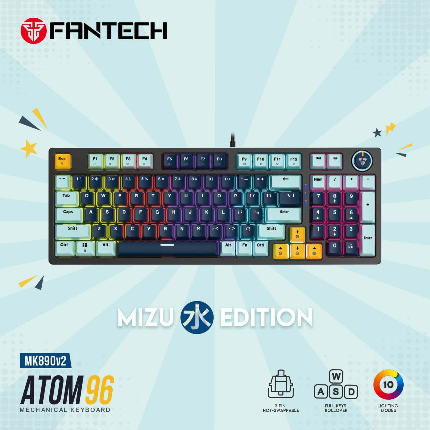 FANTECH ATOM96 MK890V2 MECHANICAL GAMING KEYBOARD - Image 2