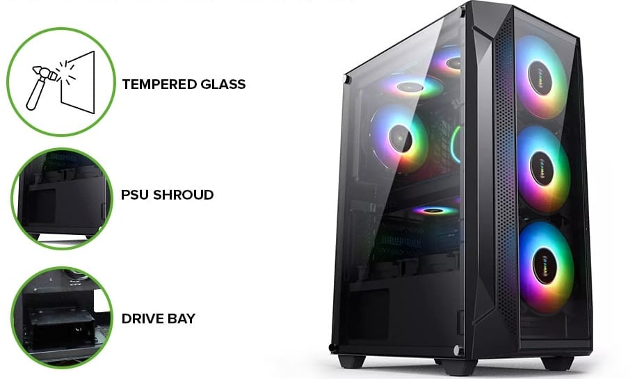 RUIX WIND BLACK GAMING CASING - Image 5