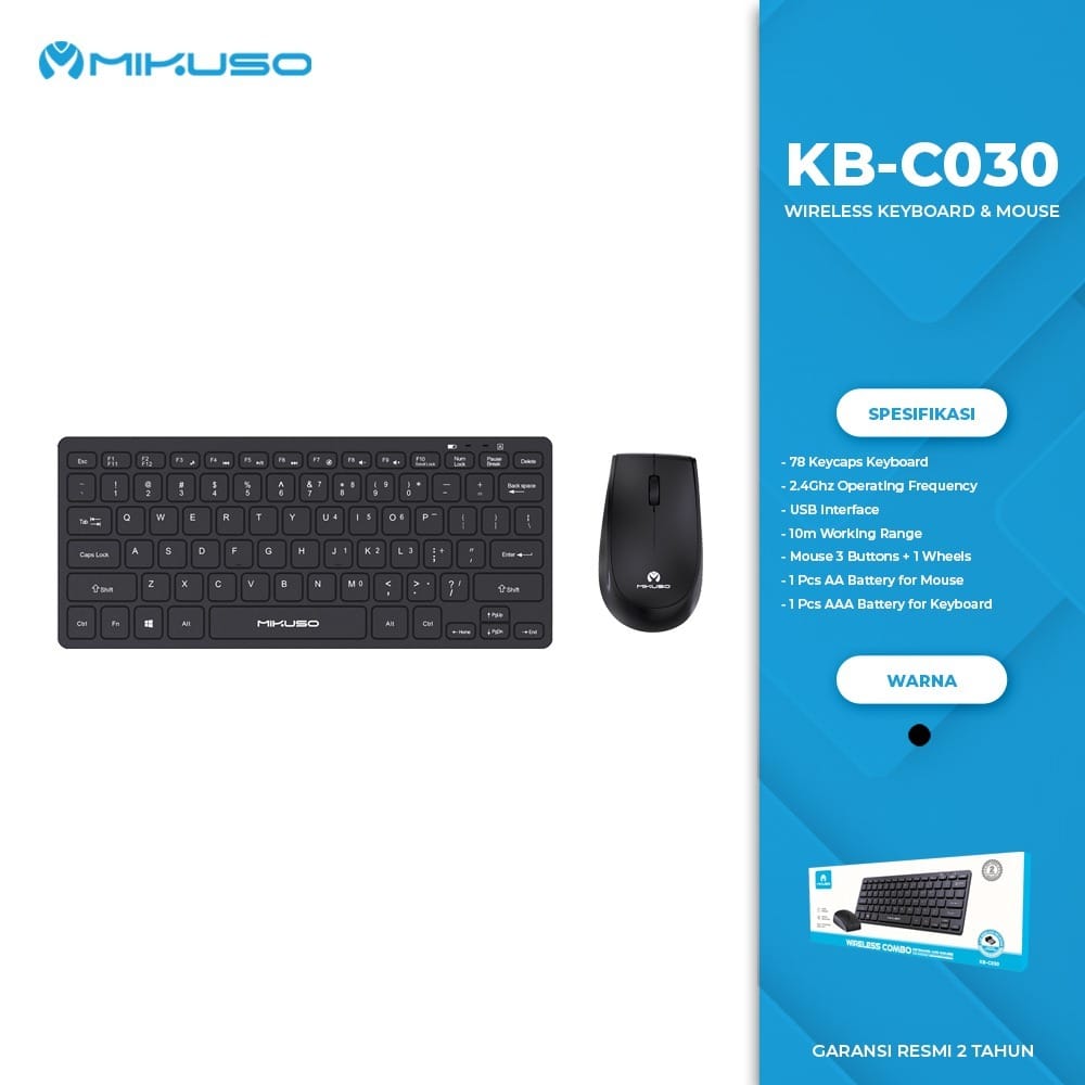 MIKUSO KB-C030 Mini Wireless Keyboard Mouse Combo - Image 2